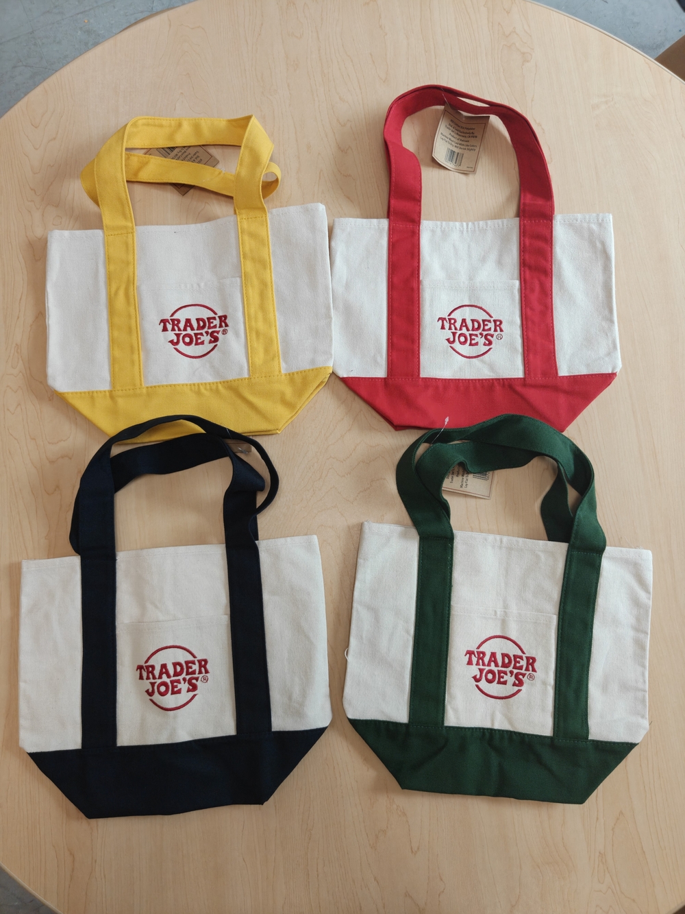 Trader Joe's original mini totes, classic colors, Set Of 4